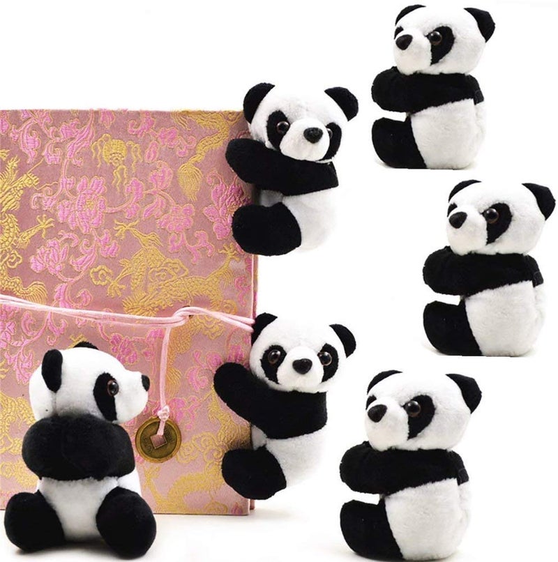 SUSHAFEN 6Pcs Finger Panda Plush Panda Clips Curtain Holder Stand Note Clip Photo Holder Stand Chinese Style Souvenir Cute Panda Plush Toy Finger Kids Toy,Home Decoration Plant Pots Bonsai Craft Decor - Image 1